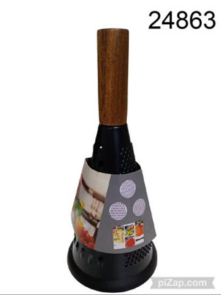 Imagen de RAYADOR DE ACERO NEGRO MANGO MADERA 26X12CM 2.26